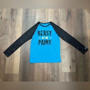 Spalding Kids Blue and Black Activewear Graphic Tee (Basketball Theme)